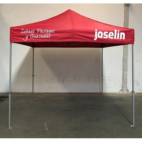 Carpa personalizada roja 3x3 (8 logos)