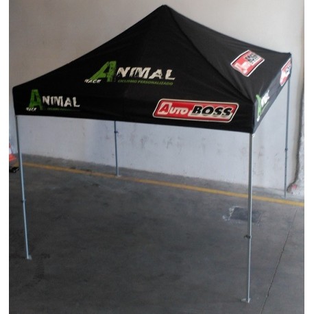 Carpa personalizada de 3x3 m. con logotipo a varios colores