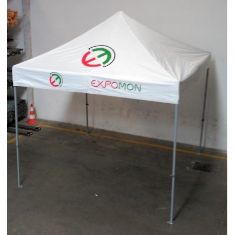 Carpa personalizada blanca 3x3 (logos y texto)