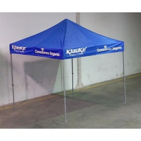 Carpa personalizada azul 3x3 (8 logos)